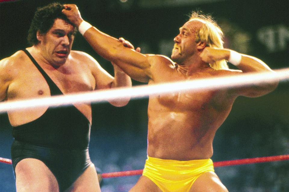 Hulk Hogan vs Andre the giant Wrestlemania Vl March 27 1988 at Historic Convention Hall in Atlantic City, New Jersey March 22 1988.