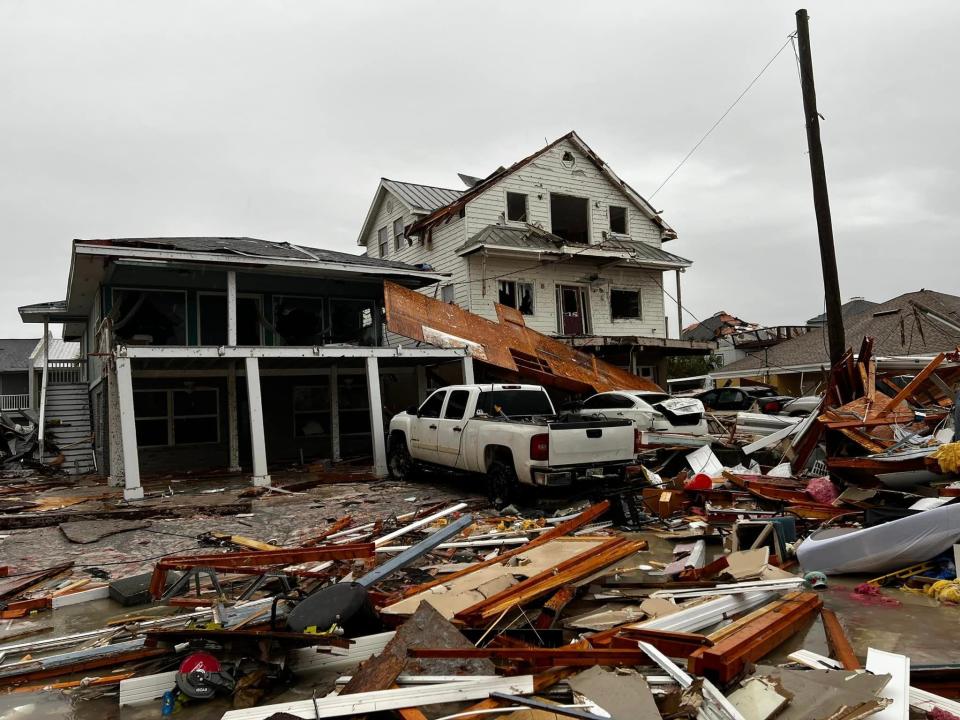 Damage in Panama City, Bay County, Florida after a reported tornado hit the area Jan. 9, 2024.
