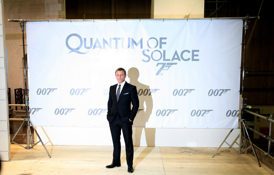 Daniel Craig at the January 2008 press event that announced the title of Quantum of Solace and introduced the cast. (Rosie Greenway/Getty Images)