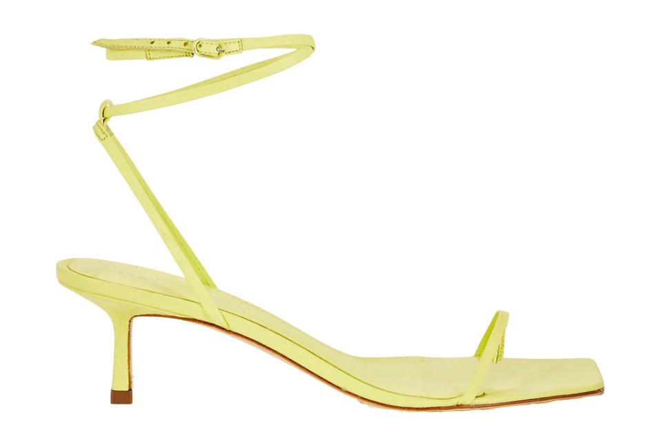 yellow heels, sandals, studio amelia