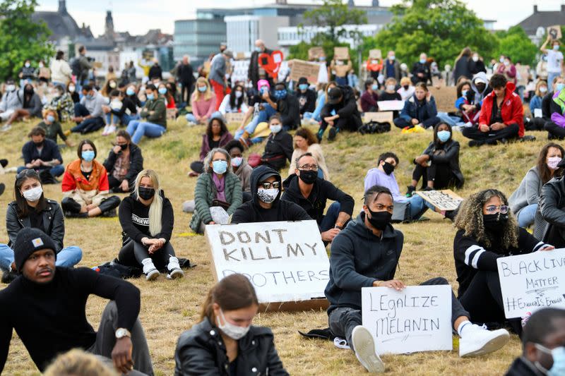 Protest against the death in Minneapolis police custody of George Floyd, in Maastricht