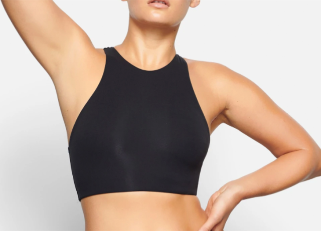 Nike Pro Indy stretch-jersey sports bra, Gray, Women's, Size: S
