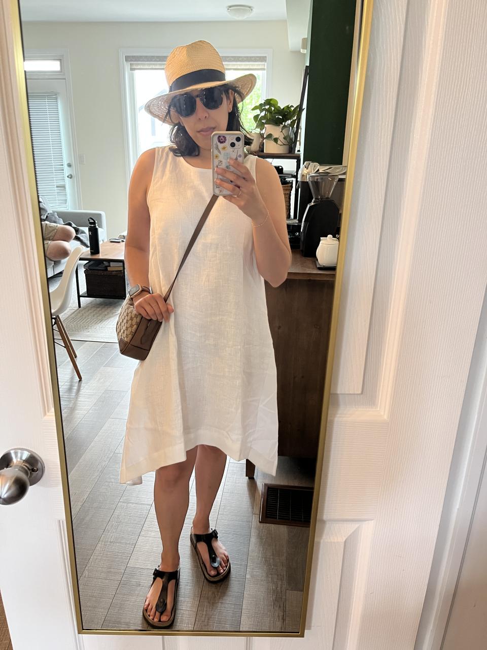 I looked to Meghan Markle for inspiration when wearing the Magic Linen dress. 