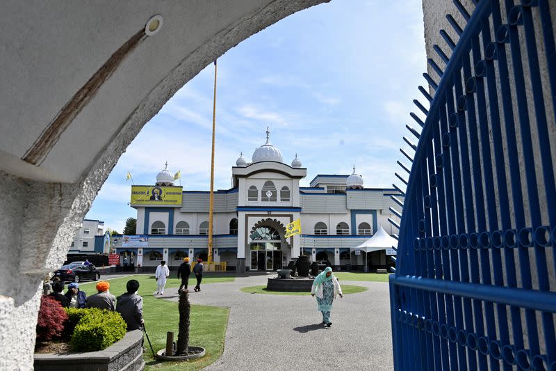 Guru Nanak Sikh Gurdwara, site of the 2023 murder of Sikh separatist leader Hardeep Singh Nijjar, in Surrey