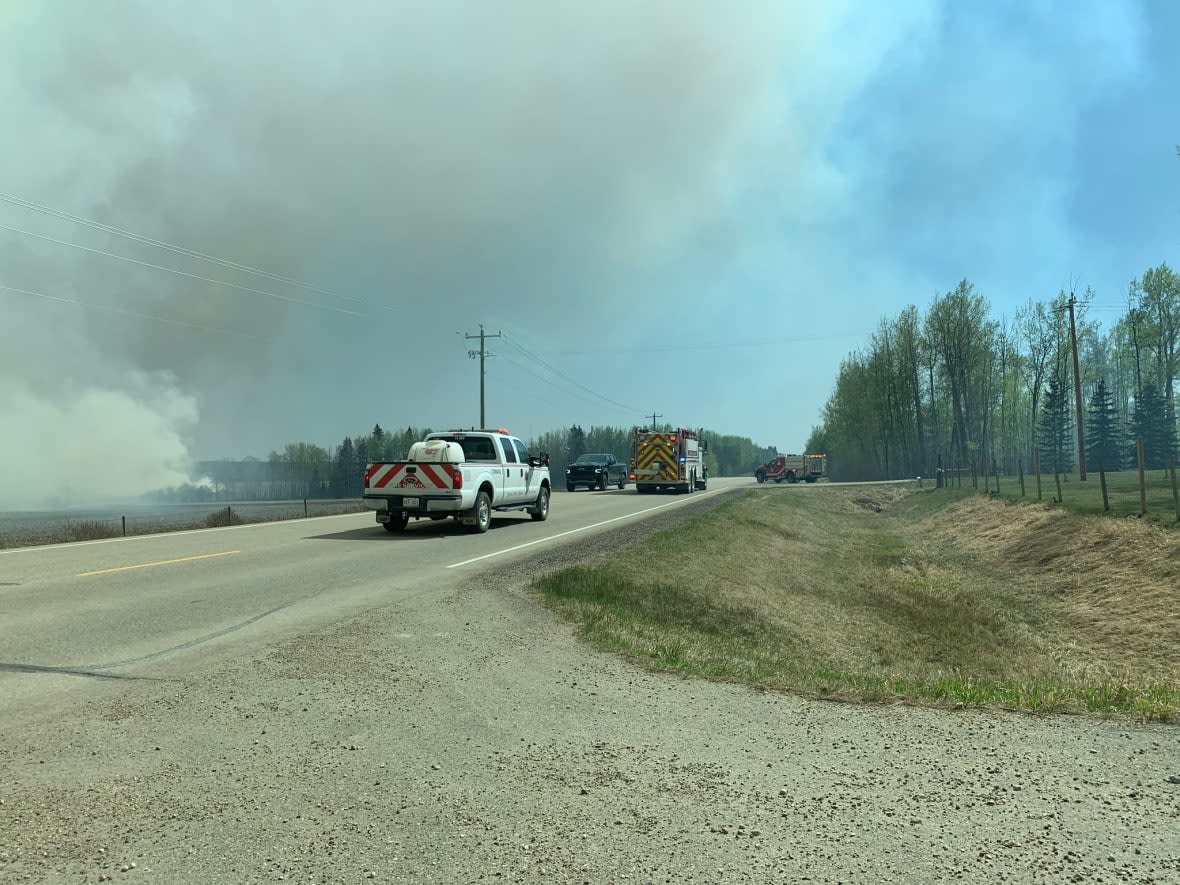 The communities of Edson and Drayton Valley are among many where residents in Alberta have been ordered to evacuate, due to the threat of fast-burning wildfires that continue to be fuelled by hot and dry conditions. (Julia Wong/CBC - image credit)