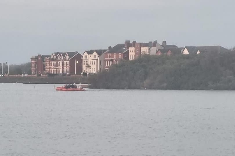 The coastguard had to rescue a group stranded on an inflatable on Southport Marine Lake