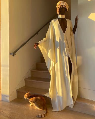 <p>Lupita Nyong'o/instagram</p> Lupita Nyong'o poses with her cat, Yoyo