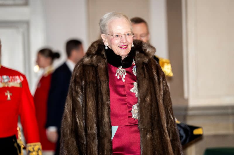 FILE PHOTO: Denmark's Queen Margrethe arrive to greet the diplomatic corps on the occasion of the New Year at Christiansborg Palace