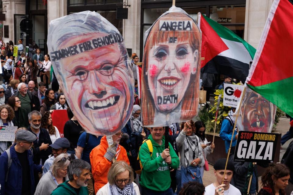 Demonstrators on the pro-Palestine march (Getty Images)