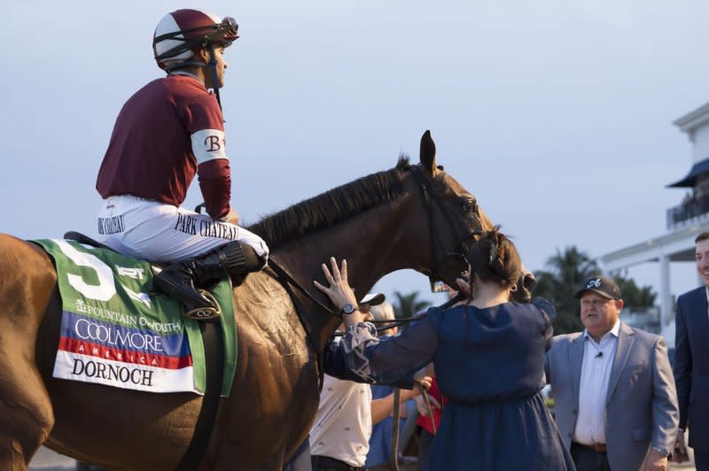 Dornoch, seen after winning the Fountain of Youth, takes on a tough field in Saturday's Grade I Blue Grass at Keeneland. Photo courtesy of Gulfstream Park