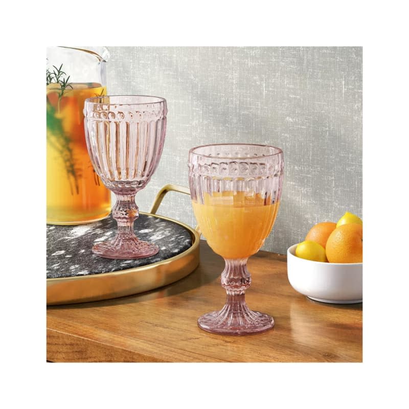 7.5oz Glass Goblet Pink - Threshold