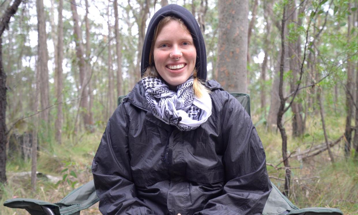 <span>Laura Davy, 21, has been sentenced to three months in jail after taking part in protests at a Newcastle coal terminal.</span><span>Photograph: Blockade Australia</span>