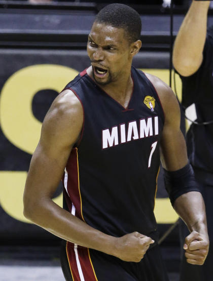 Chris Bosh has scored 18 points in each of the first two games of the series. (AP)