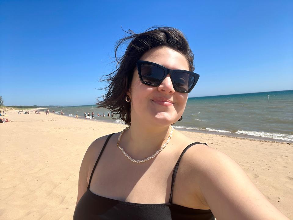 Gabi Stevenson on Oval Beach in Saugatuck, Michigan