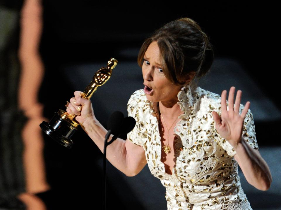 Actress Melissa Leo accepts award onstage during the 83rd Annual Academy Awards held at the Kodak Theatre on February 27, 2011 in Hollywood, California.