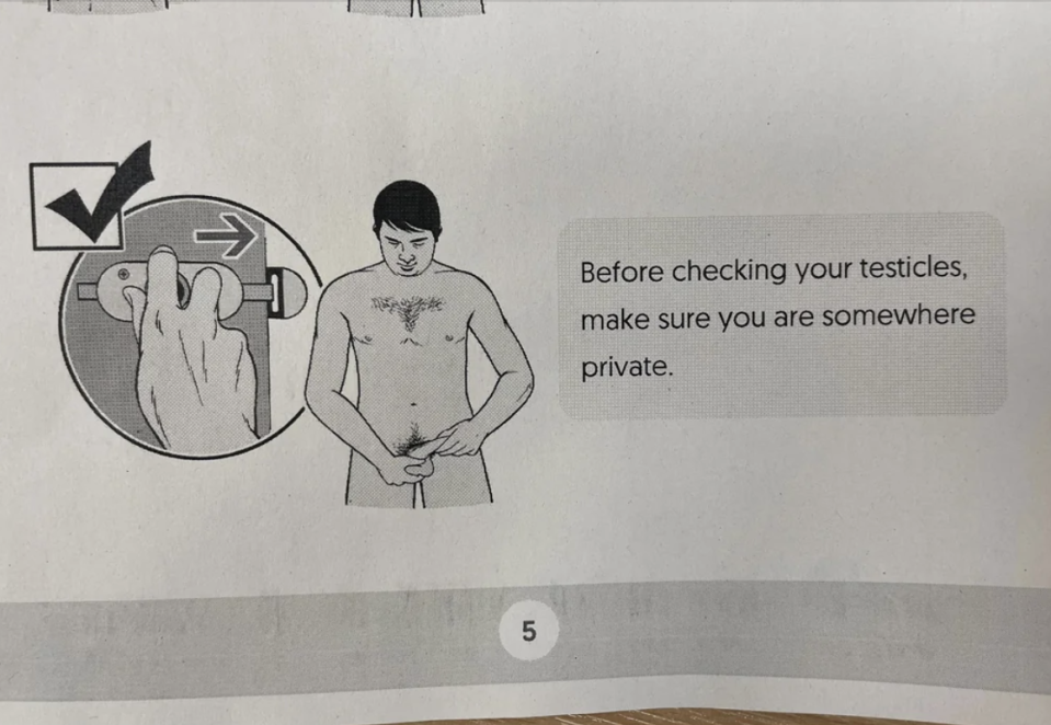 before checking your testicles make sure you are somewhere private