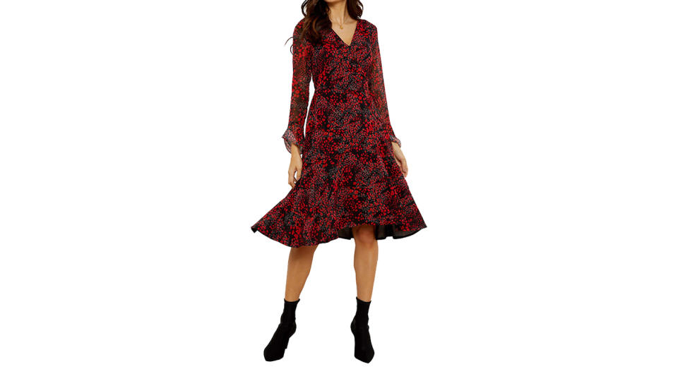 Sosandar Abstract Poppy Print Wrap Dress