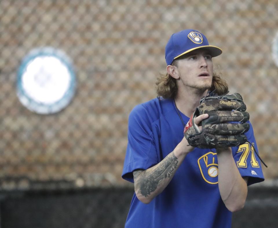 Josh Hader was booed by Giants fans in his first road appearance since his offensive tweets surfaced. (AP Photo)