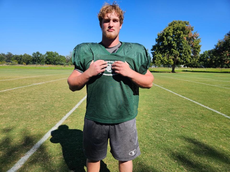 Shasta College sophomore defensive end Chase Barnes from Albany, Oregon.