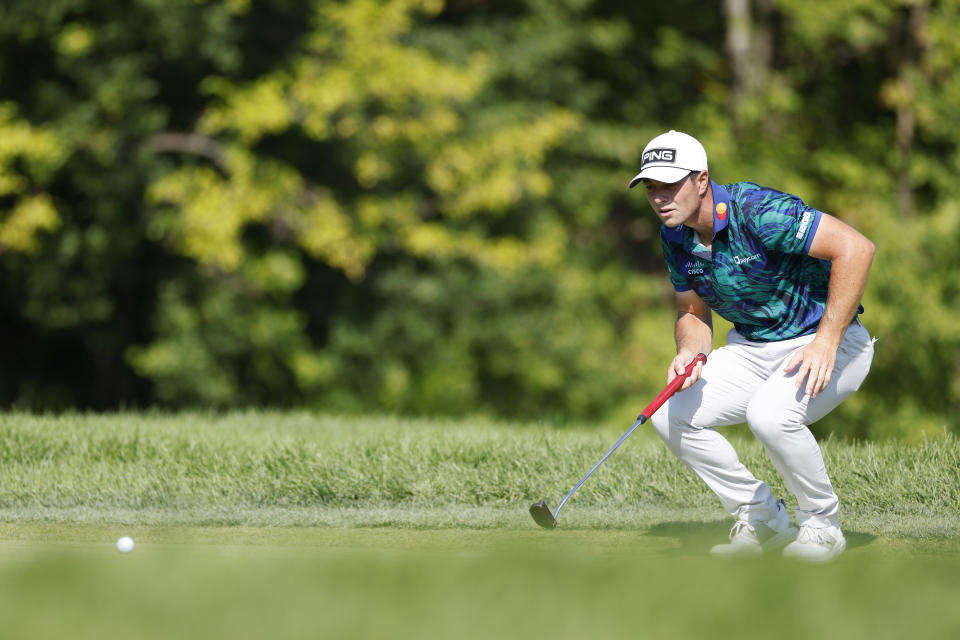 Viktor Hovland在芝加哥市郊的Olympia Fields Country Club中強拉尾盤，最終以第二名作收。（Photo by Joe Robbins/Icon Sportswire via Getty Images）