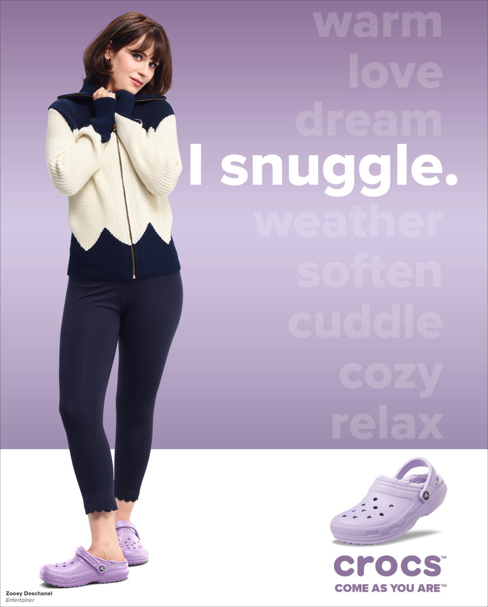 Zooey Deschanel for Crocs "Comes Are You Are" campaign (Photo: Crocs) 