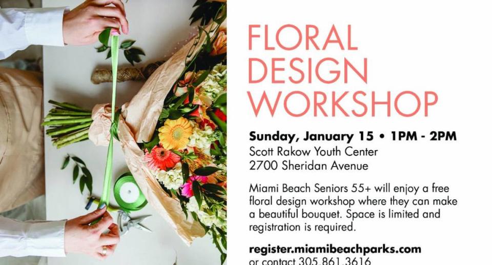 Taller de Diseño Floral en el Centro juvenil Scott Rakow, en Miami Beach.