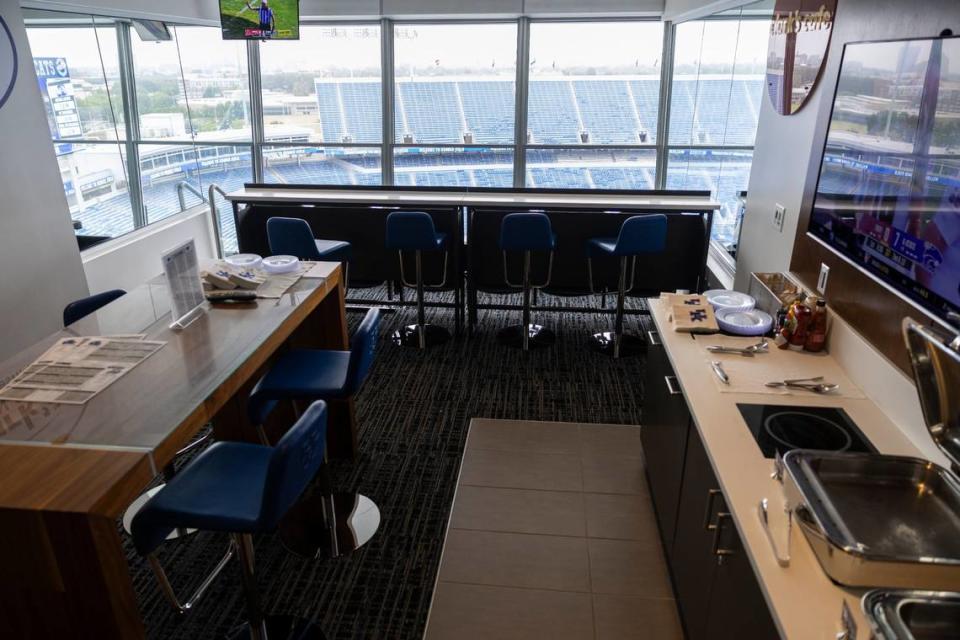 Kentucky’s 67 luxury suites at Commonwealth Stadium range in price from $45,000 to $120,000 annually.