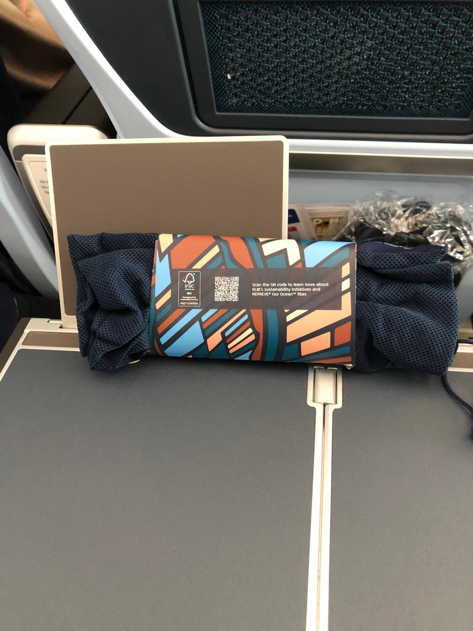 The amenity kit for KLM's Premium Comfort cabin.