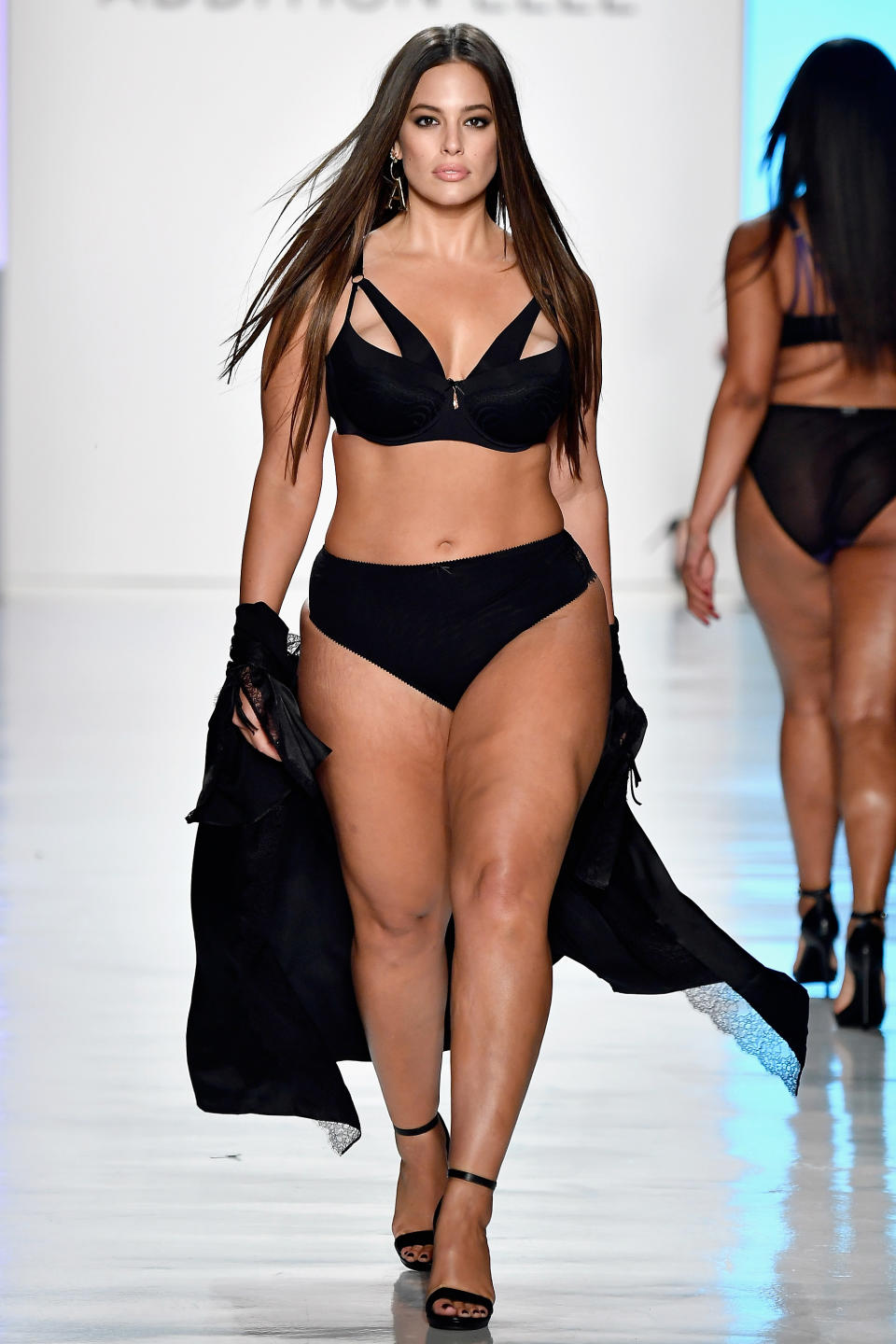 <p>Graham strut her stuff in lingerie at the Addition Elle show.</p>