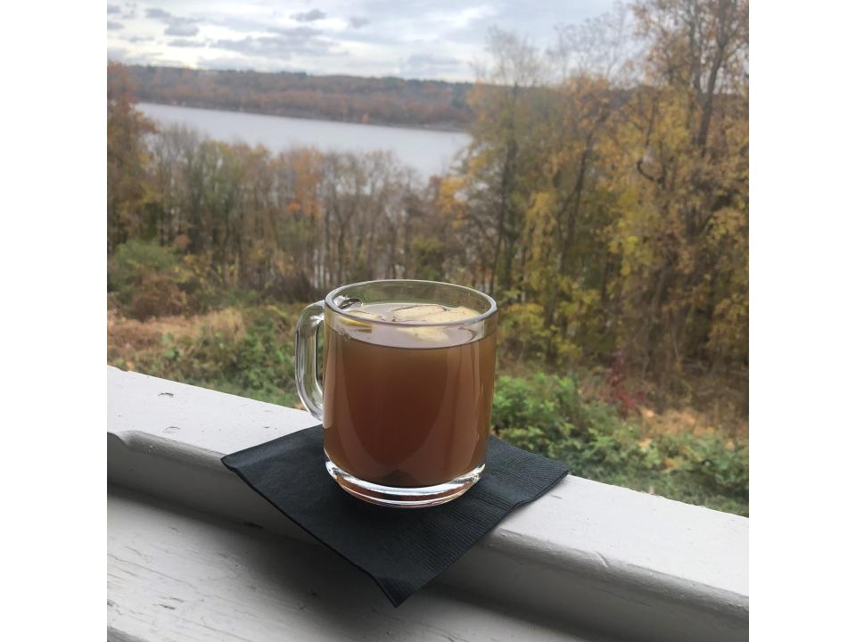 A hot toddy with a view at the Hudson House Distillery in West Park.