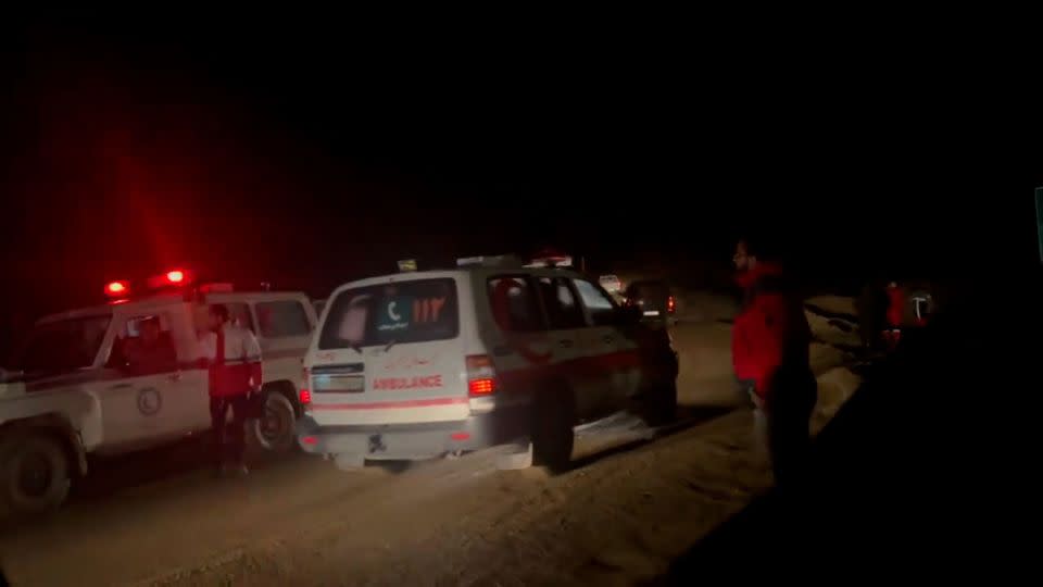 In a still from a video released by Tasnim News, search and rescue teams continue their search in East Azerbaijan, Iran. - Tasnim News via X