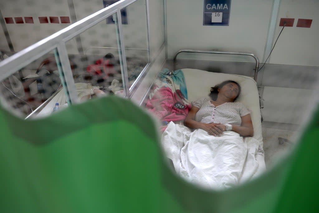 A patient suffering from the Guillain-Barre neurological syndrome recovers in the neurology ward of the Rosales National Hospital in San Salvador, on 27 January, 2016 (Getty Images)