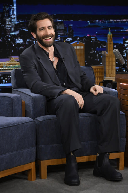 THE TONIGHT SHOW STARRING JIMMY FALLON -- Episode 1942 -- Pictured: Actor Jake Gyllenhaal during an interview on Monday, March 18, 2024 -- (Photo by: Todd Owyoung/NBC via Getty Images)<p>NBC/Getty Images</p>