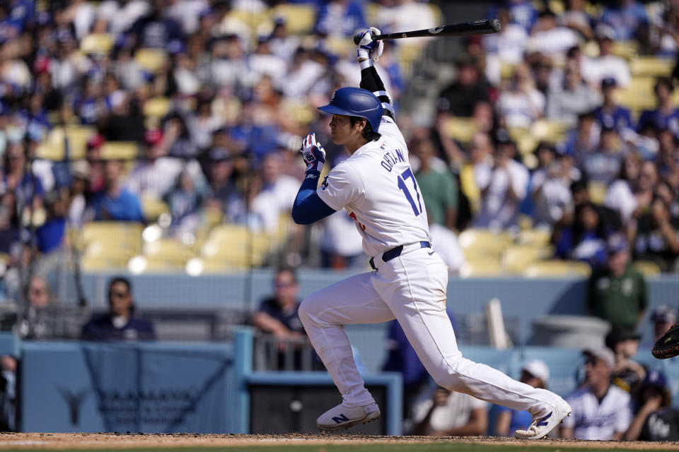 洛杉磯道奇球星大谷翔平。(AP Photo/Mark J. Terrill)