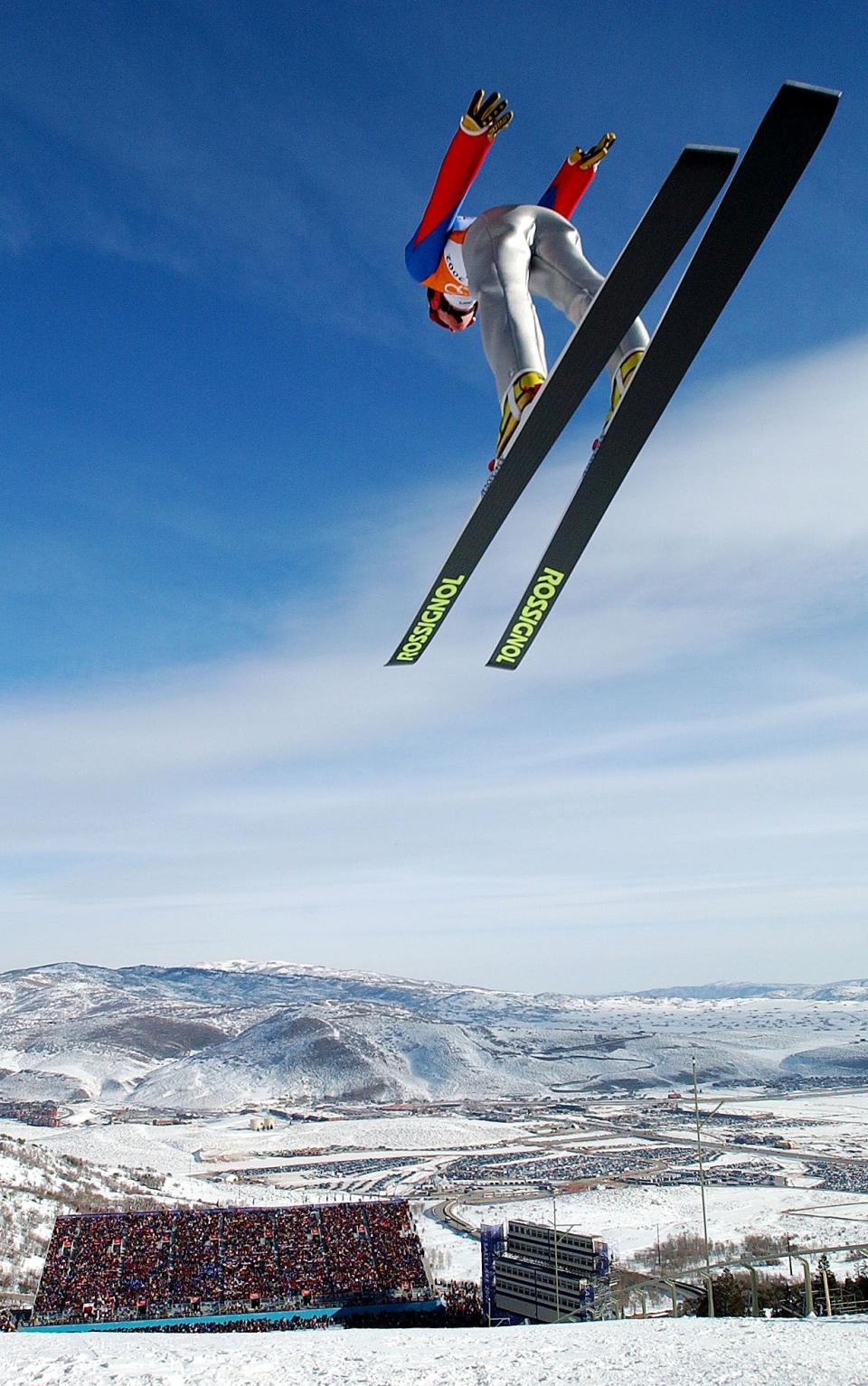 Norway’s Tommy Ingebrigtsen competes on the individual 120k ski jump on Feb. 13, 2002. | Jeffrey D. Allred, Deseret News