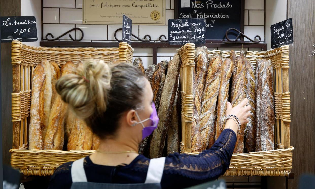 <span>About 320 baguettes are thought to be sold every second in France, but that has not stopped other countries from competing for the title of the world’s longest baguette.</span><span>Photograph: Chesnot/Getty Images</span>
