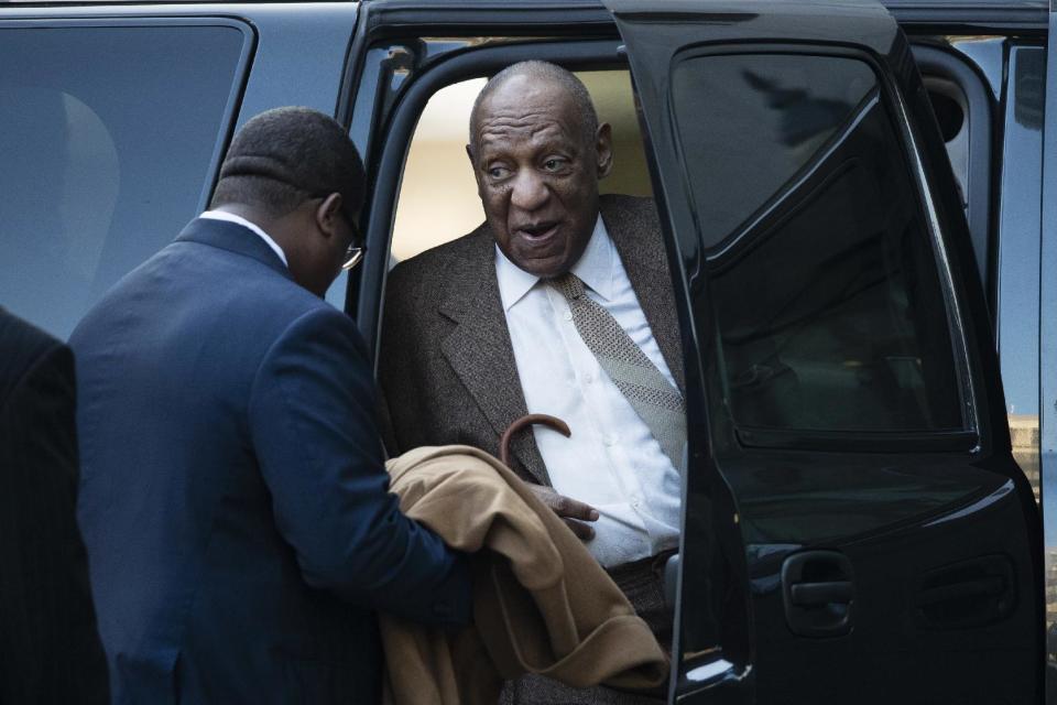 Bill Cosby arrives for a pretrial hearing in his sexual assault case at the Montgomery County Courthouse in Norristown, Pa., Wednesday, Dec. 14, 2016. (AP Photo/Matt Rourke)