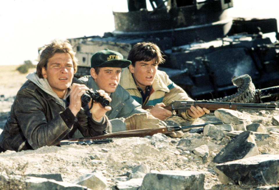 (L-R) Patrick Swayze, C. Thomas Howell and Charlie Sheen in 1984’s ‘Red Dawn’