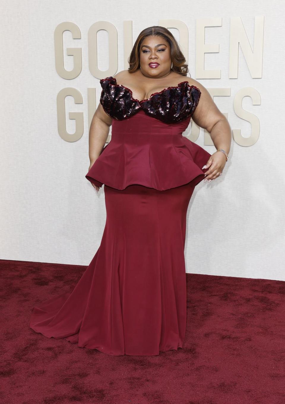 Beverly Hills, California January 7 81st Golden Globe Awards da'vine Joy Randolph on the red carpet of the 81st Golden Globe Awards held at the Beverly Hilton Hotel on January 7, 2024, photo by Robert Gauthier Los Angeles Times via Getty Images