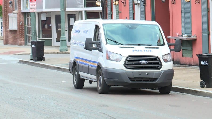 Police on Beale Street after overnight shooting.