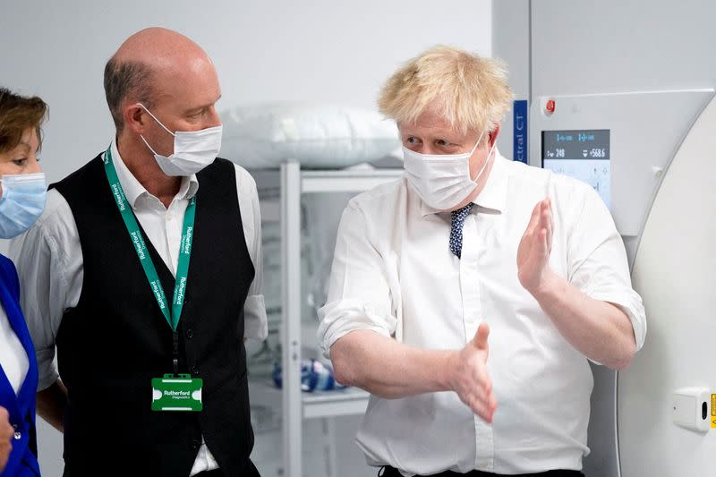 FILE PHOTO: British PM Johnson visits Rutherford Diagnostic Centre in Taunton