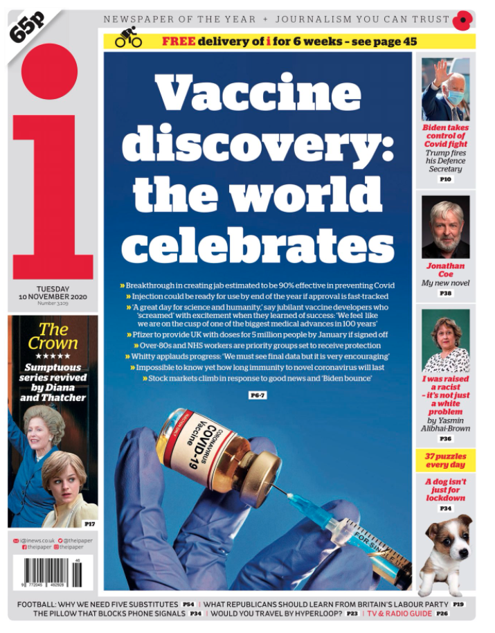 The i said the world is celebrating the vaccine discovery.