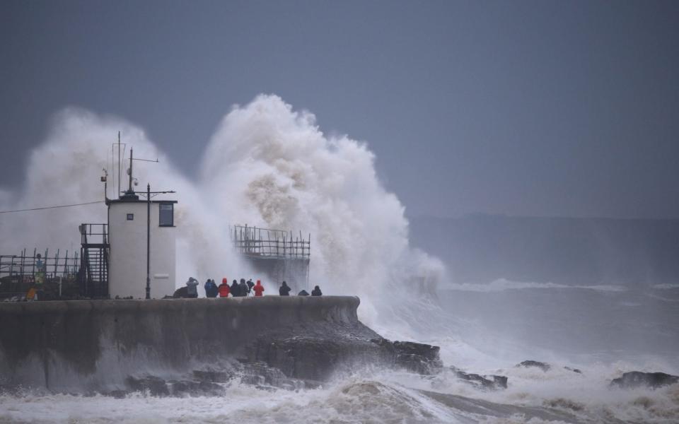 Storm Barra batters the South Wales coast at Porthcawl early on Wednesday morning - TIM BOW/APEX