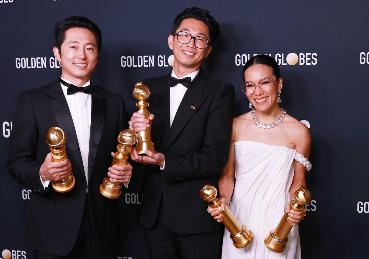 steven yeun, lee sung jin, and ali wong at 2024 billboard golden globes after party