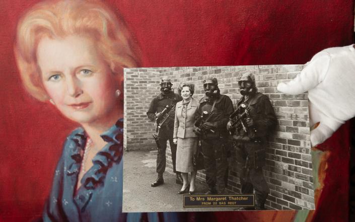 The photograph was given to Mrs Thatcher by the 22nd SAS Regiment after the storming of the Iranian Embassy in 1980 - BNPS