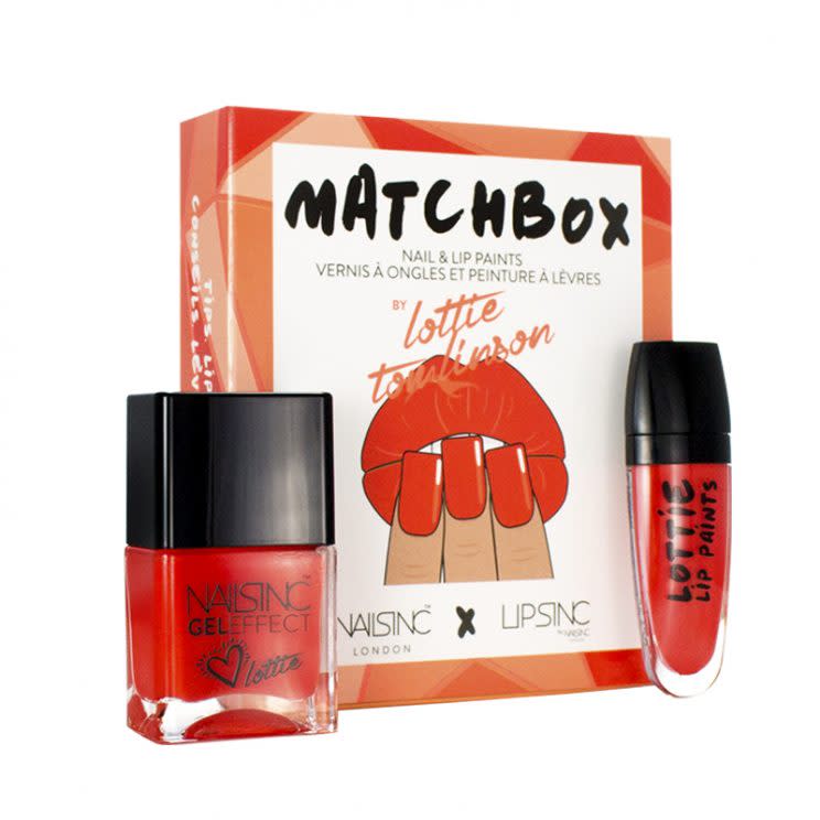 Nails Inc. Lottie Matchbox Rascal/Hell Lip Paint and Gel Effect Set