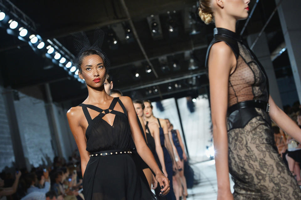 NEW YORK, NY - SEPTEMBER 07: Models walk the runway at the Jason Wu Spring 2013 fashion show during Mercedes-Benz Fashion Week at St. John's Center Studios on September 7, 2012 in New York City. (Photo by Slaven Vlasic/Getty Images)