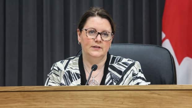 Dr. Jennifer Russell, New Brunswick's chief medical officer of health, addressed reporters Monday afternoon. (Government of New Brunswick  - image credit)