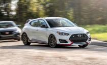 <p>In price and straight-line performance, the 275-hp Veloster N Performance package squeezes into the space between the Honda Civic Si and the Type R.</p>