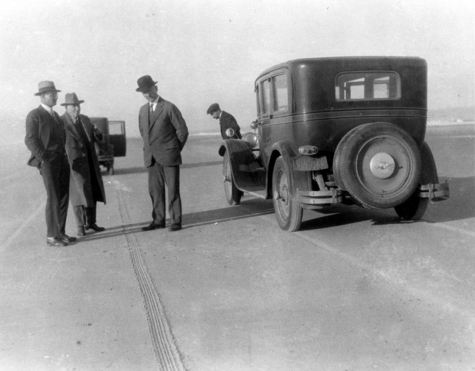 Driving on the beach, 1930 Dare County.